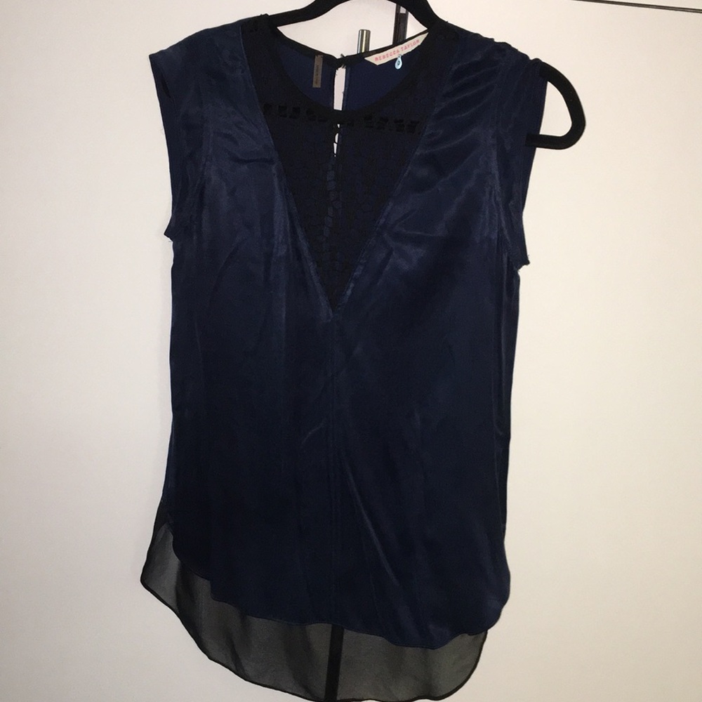 Rebecca Taylor silk lace V top!